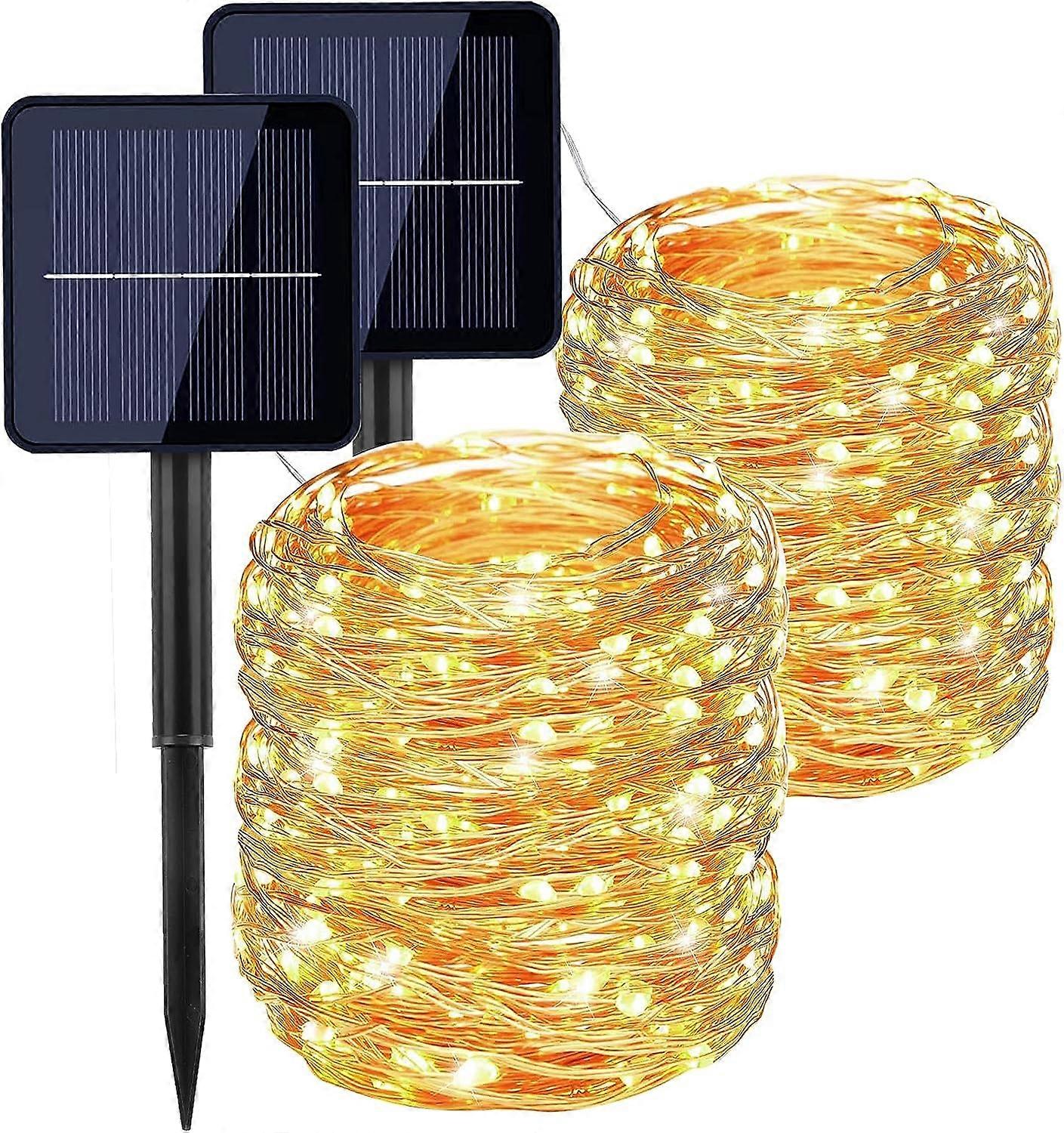 Solar String Lights Outdoor, [2 Pack] 22M 200 LED Solar String Lights, 8 Modes Christmas Tree String Lights Decoration Light