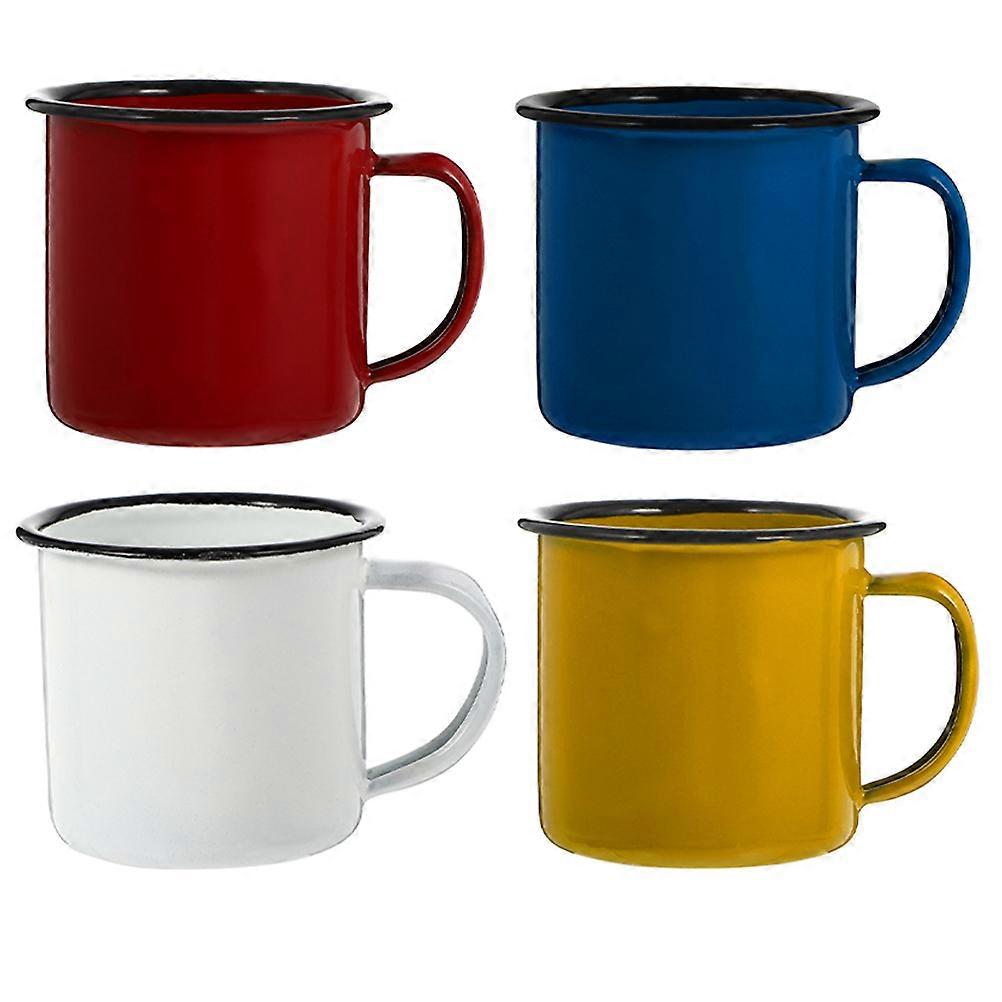 4Pcs Enamel Mug Vintage Camping Mugs Water Mugs Camping Coffee Milk Mugs