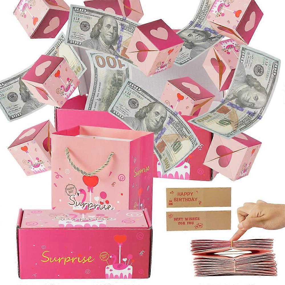 Surprise Gift Box Exploding Money Box, 12-Bomb Folding Bounce Red Packet for Valentine's Day