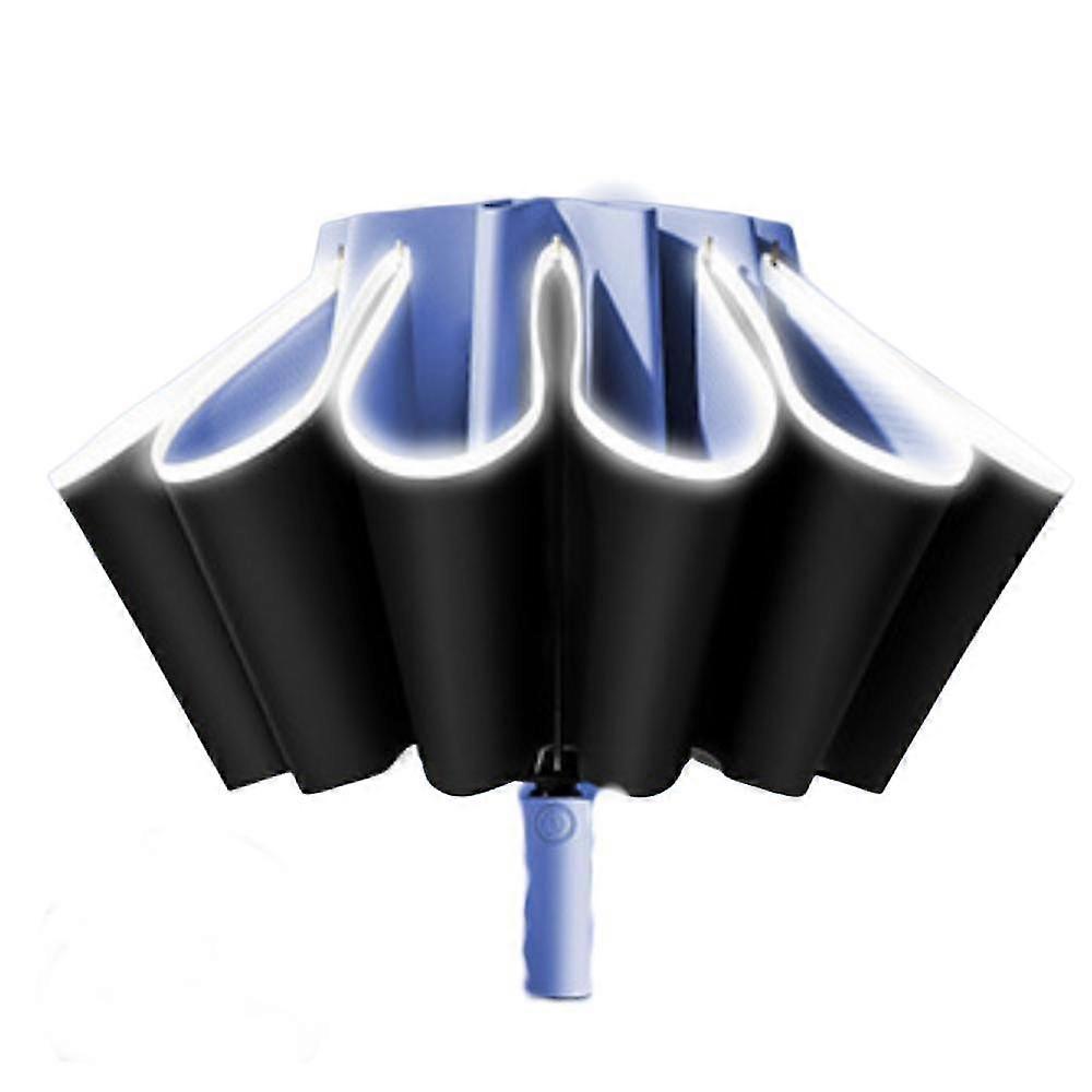 Sun Umbrella, Travel Umbrella Auto Open, Lightweight Folding Best Windproof Umbrellas Rain, Sun Wind Protection Small Automatic Collapsible(navy Blue)