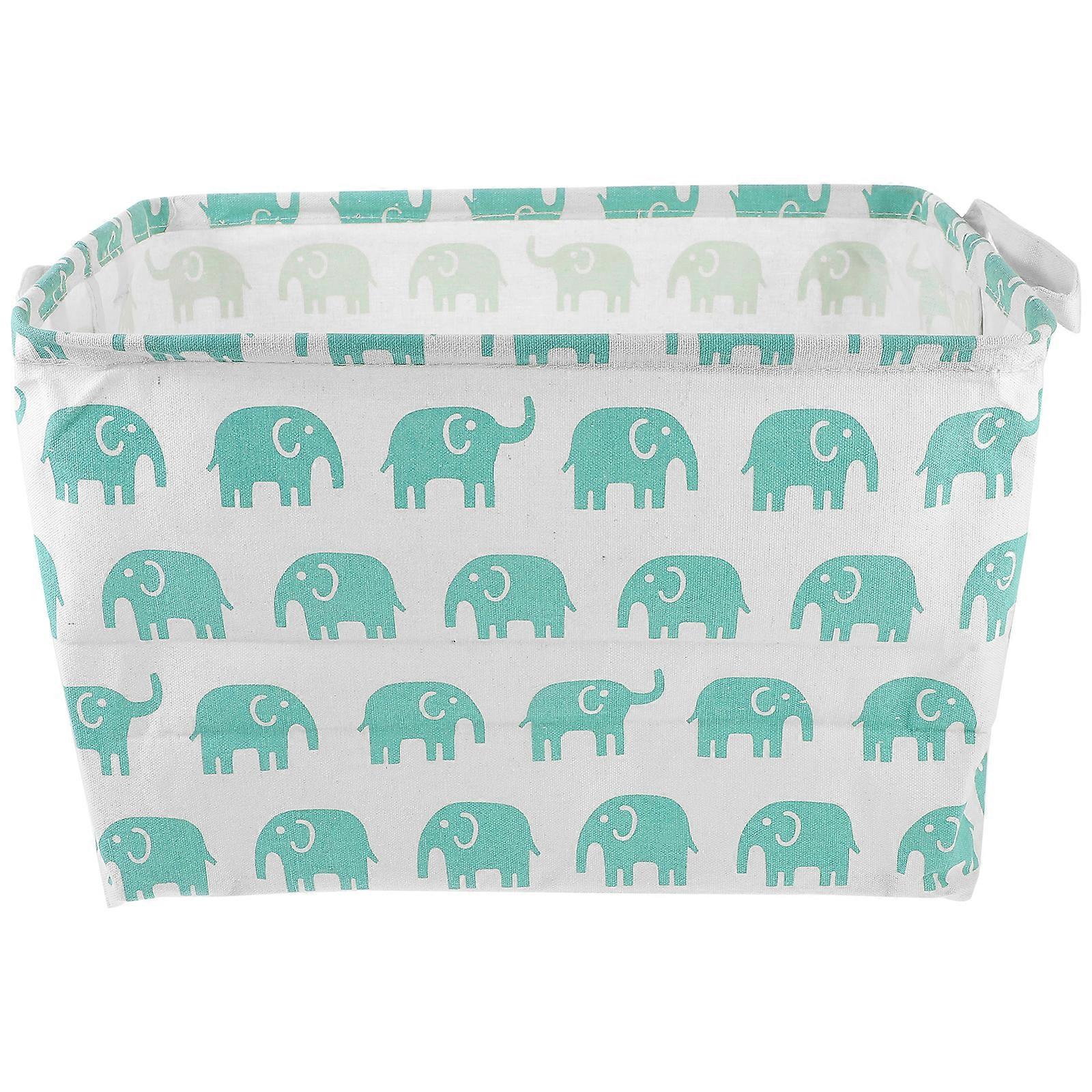 Durable Square Storage Basket Idyllic Canvas Storage Box Multi-function Sundries Organizer for Home (Sky-blue)