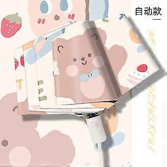 Cartoon Anti-Ddos Uv Parasol Portable Dual-Use Sunshade Folding Umbrella