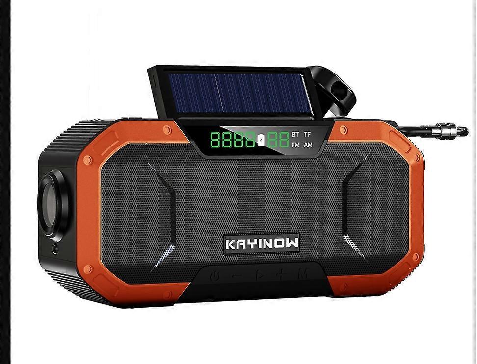 Portable Hand Crank Dynamo Wind Up Solar AM FM Radio USB Charger Light Torch