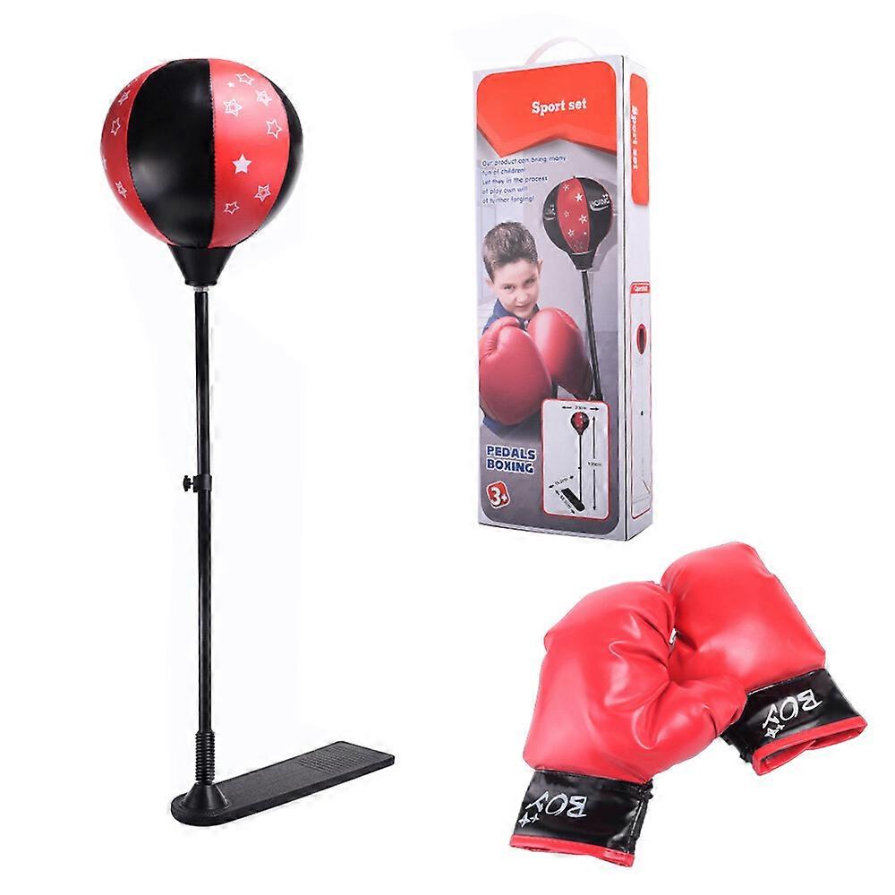 Adjustable Kids Punching Bag Boxing Set with Gloves, Stand, and Inflatable Bag - Fun Exercise Equipment for Children