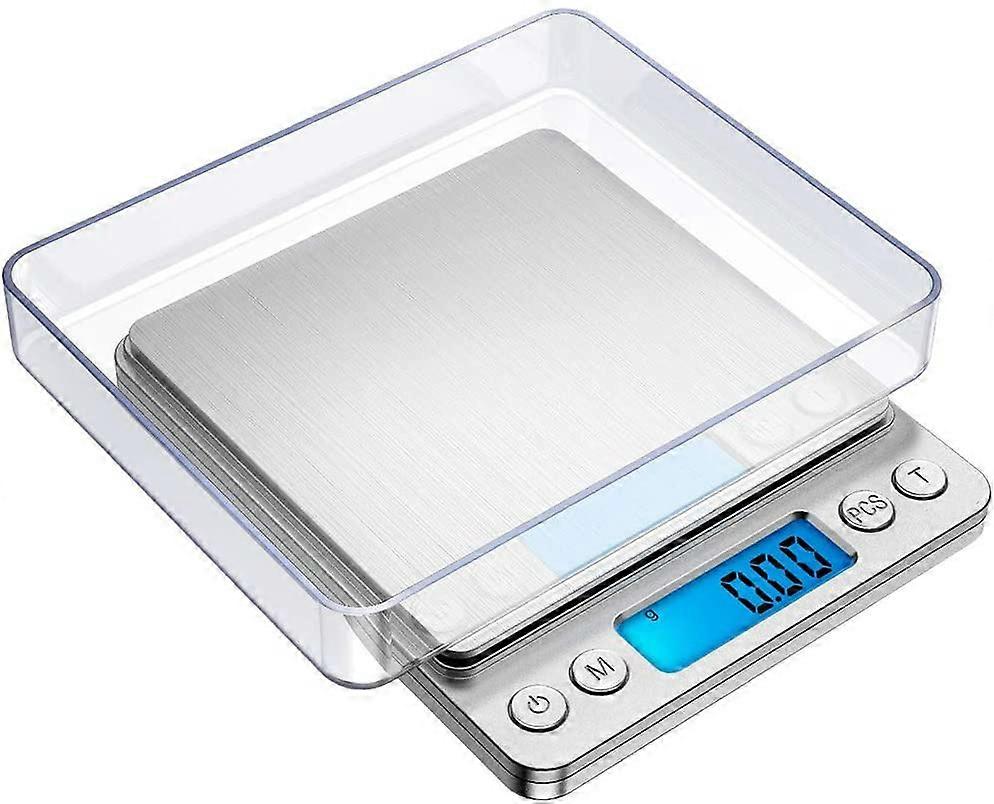Professional digital kitchen scales with LCD display and tare function silver