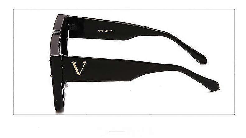 Mode Oversized Flat Top Solglasögon Siamese Lens Solglasögon Unisex Square Solglasögon Nyanser för män Kvinnor (21013) xq-sg550