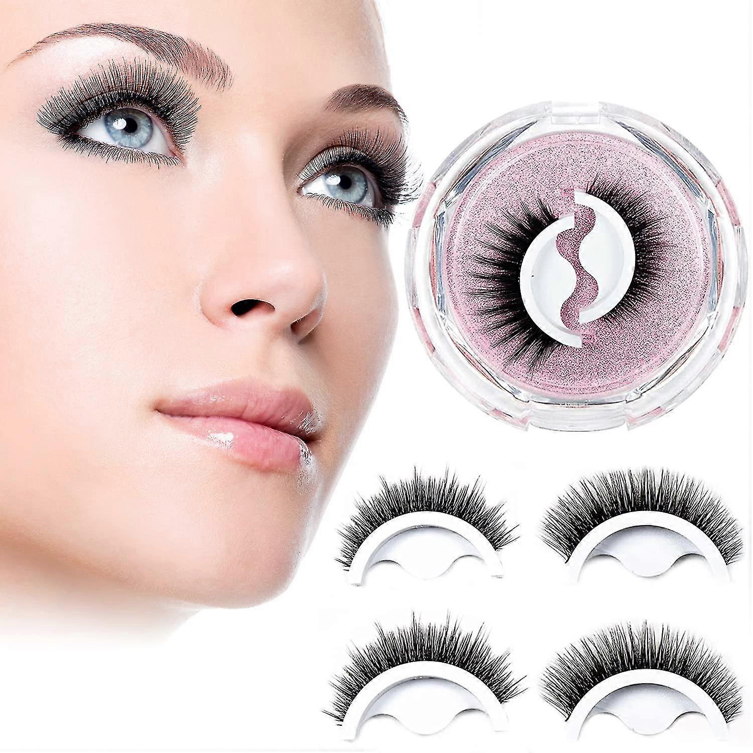 1 Pair Reusable Self-adhesive Eyelashes
