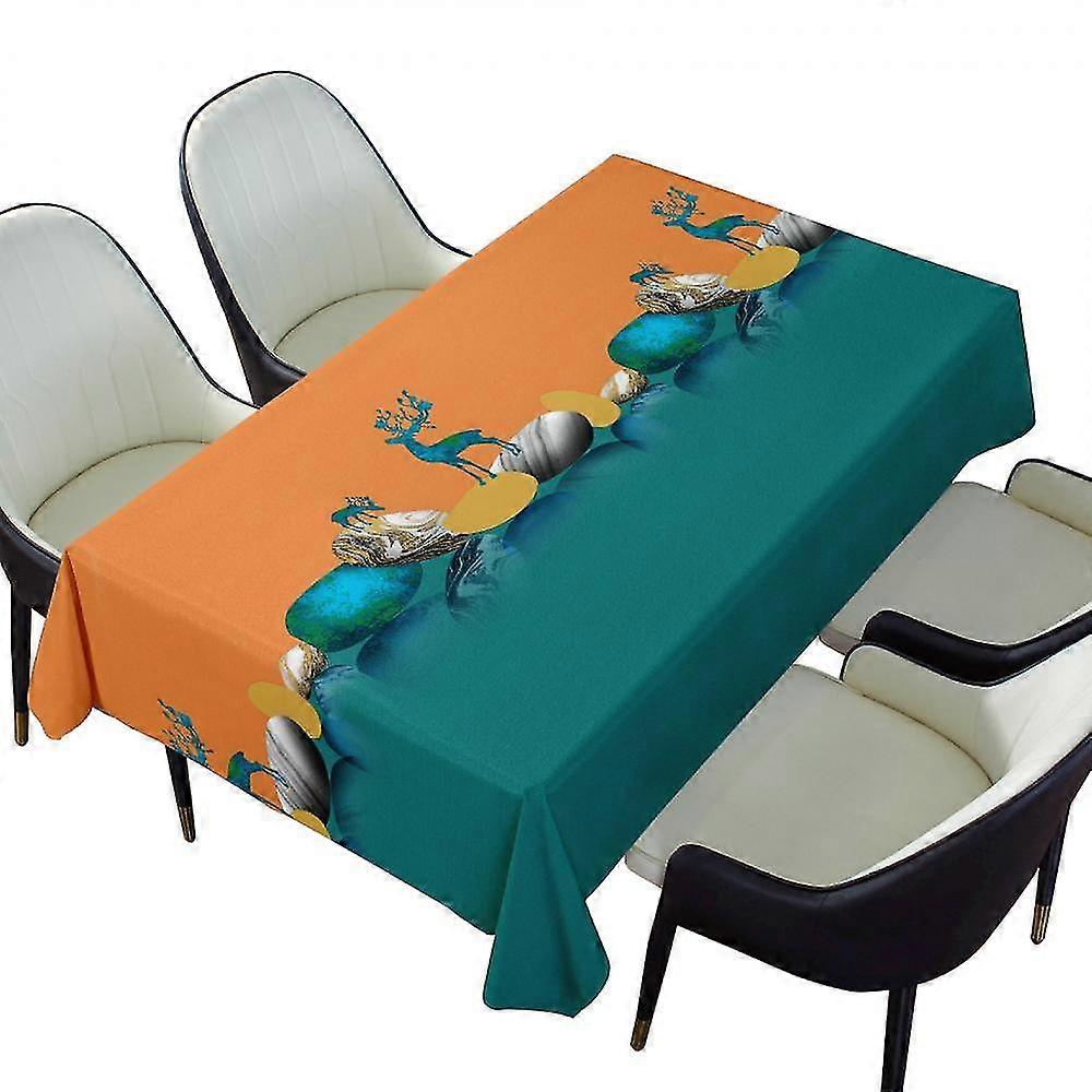 Tablecloth,rectangle Printed Tablecloth100% Waterproof Oil Proof Spill Proof Pvc Table Cloth, Wipe Clean Table Cover For Dining Table, Buffet Parties