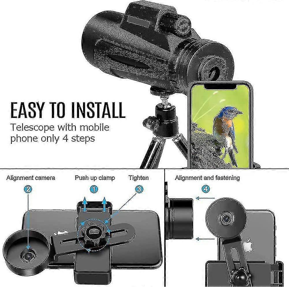 Telescopio Monocular 12x50 Hd, y Te...