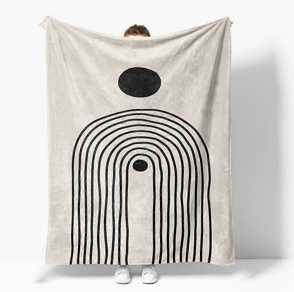 Boho Mid Century Tæpper Orange Beige Kaster Abstrakt Moderne Æstetisk Sengetøj Minimalistisk Solblad Blød varm seng Sengetøj Tæpper til sofa Soveværelse S