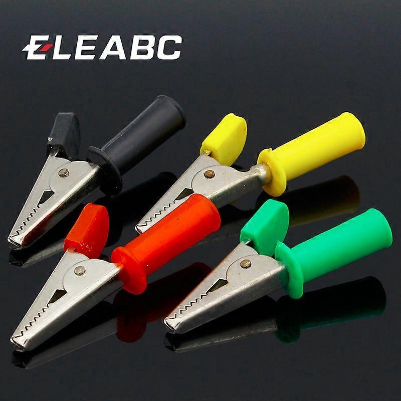 High Quality 8PCS/LOT Full Insulated Crocodile Alligator Clips With 4mm Socket Banana Jack Test Clamp Wire Clip