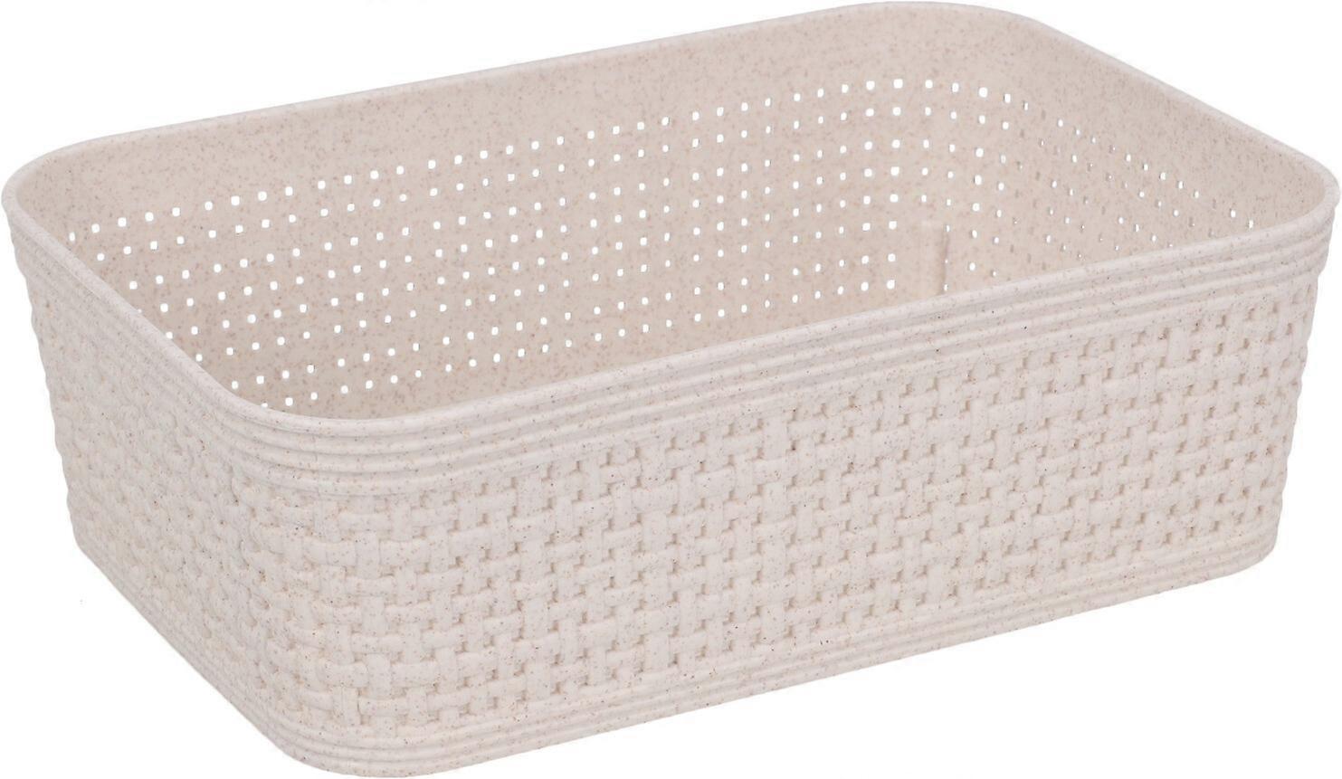 Korg Förvaring Beige Flätad Plast 19x13,5 cm 2-pack