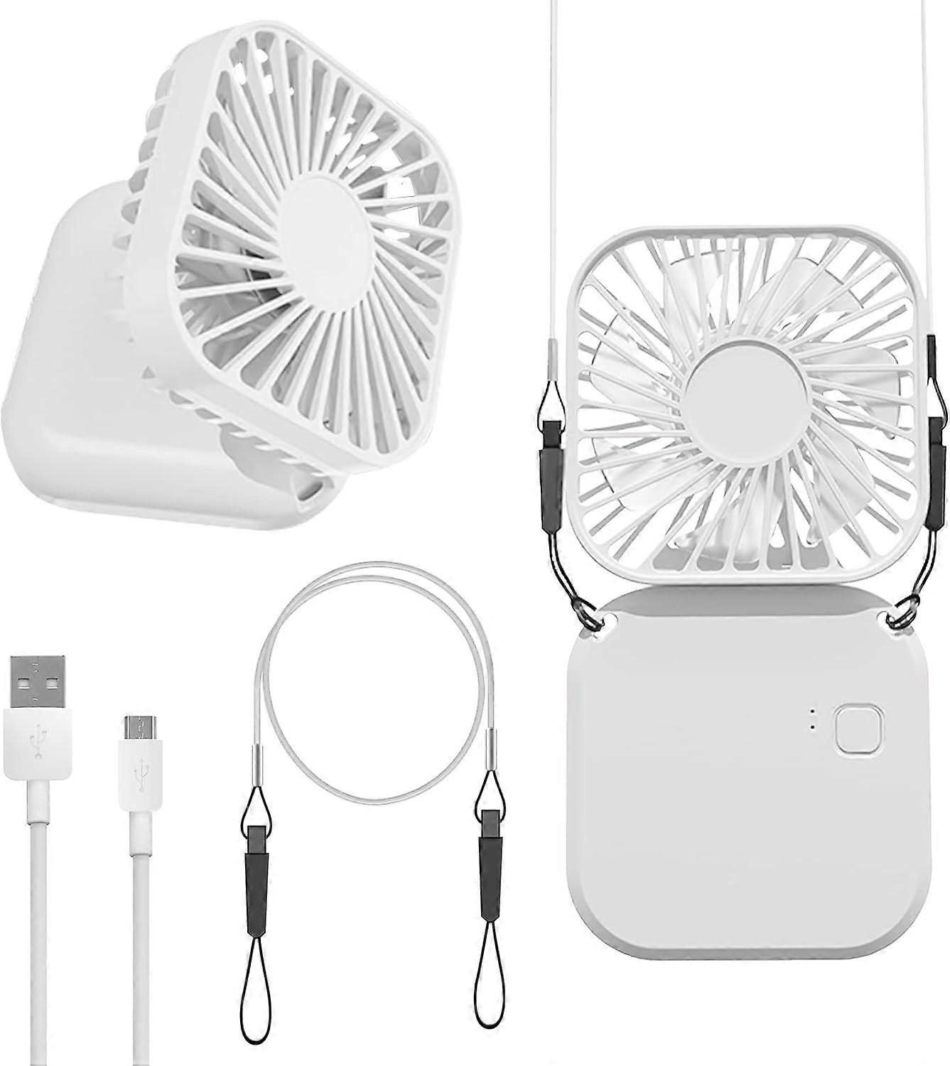Portable Fan, ABS Polycarbonate, USB, White