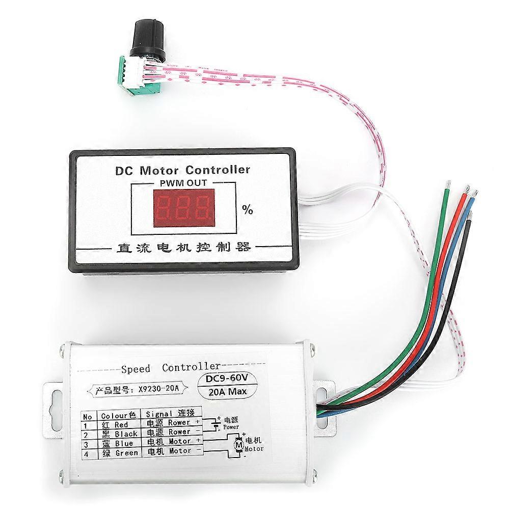 DC Digital Brush Motor Speed Controller 9~60V Motor Speed Governor Regulator 20A