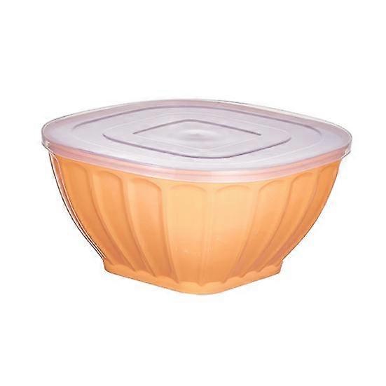 Stackable Square Plastic Bowl with Lid Large Opening Space-saving Meal Prep Salad Bowl Kitchen Supply