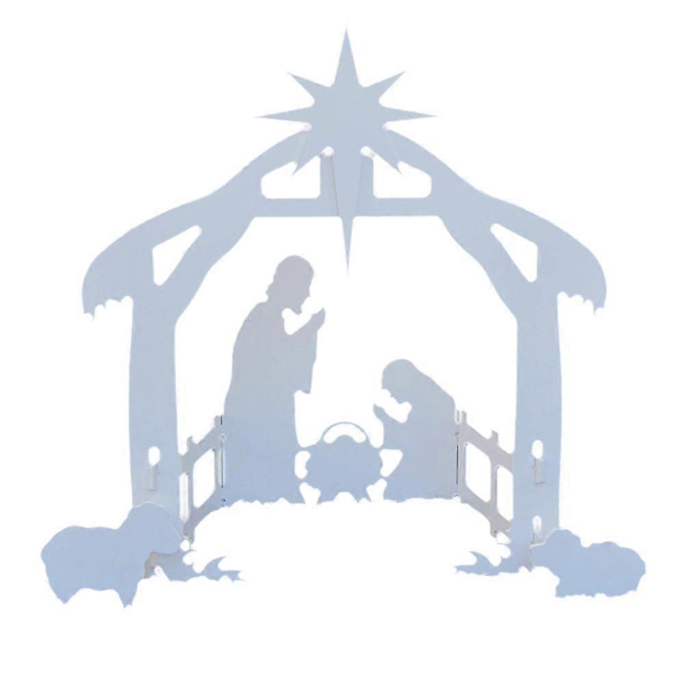 Julekrybbe, hellig familiehagedekorasjon for utendørs