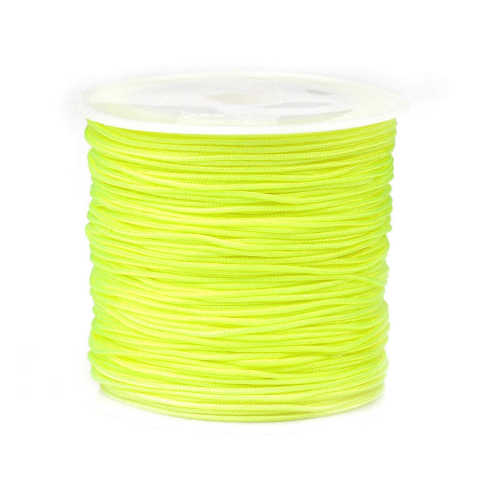 1 Roll 0.8mm 49 Yards Knotting Cord Beading Beads Thread Colored Craft String Wire Rope String for Bracelets Making fluorescent yellow