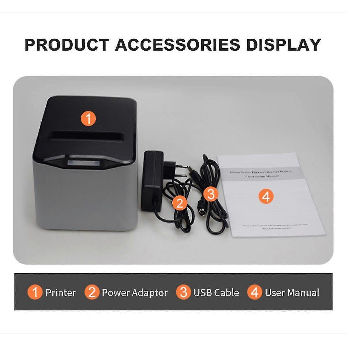 80mm Thermal Receipt Printer Automatic Cutter Restaurant Kitchen Pos Usb Serial Lan Wifi Bluetooth