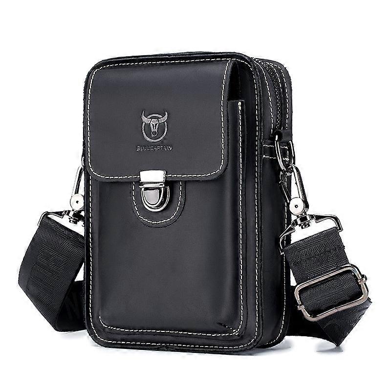 BUFF CAPTAIN 075 Men Belt Mobile Phone Waist Bag First-Layer Cowhide Multi-Function Diagonal Bag
