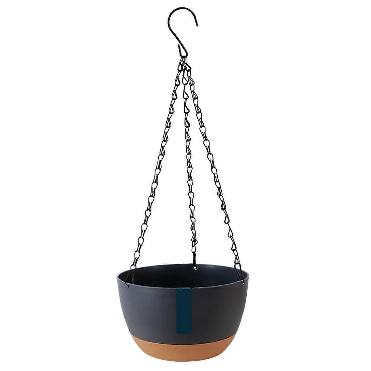 24.5 * 14.5 * 15cmハンギングダブルチェーンハンギングバスケットプランターホームバルコニー屋内自動吸水池