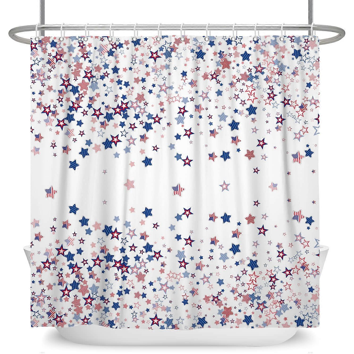 Patriotic Shower Curtain Set for Independence Day 72"W x 72"L
