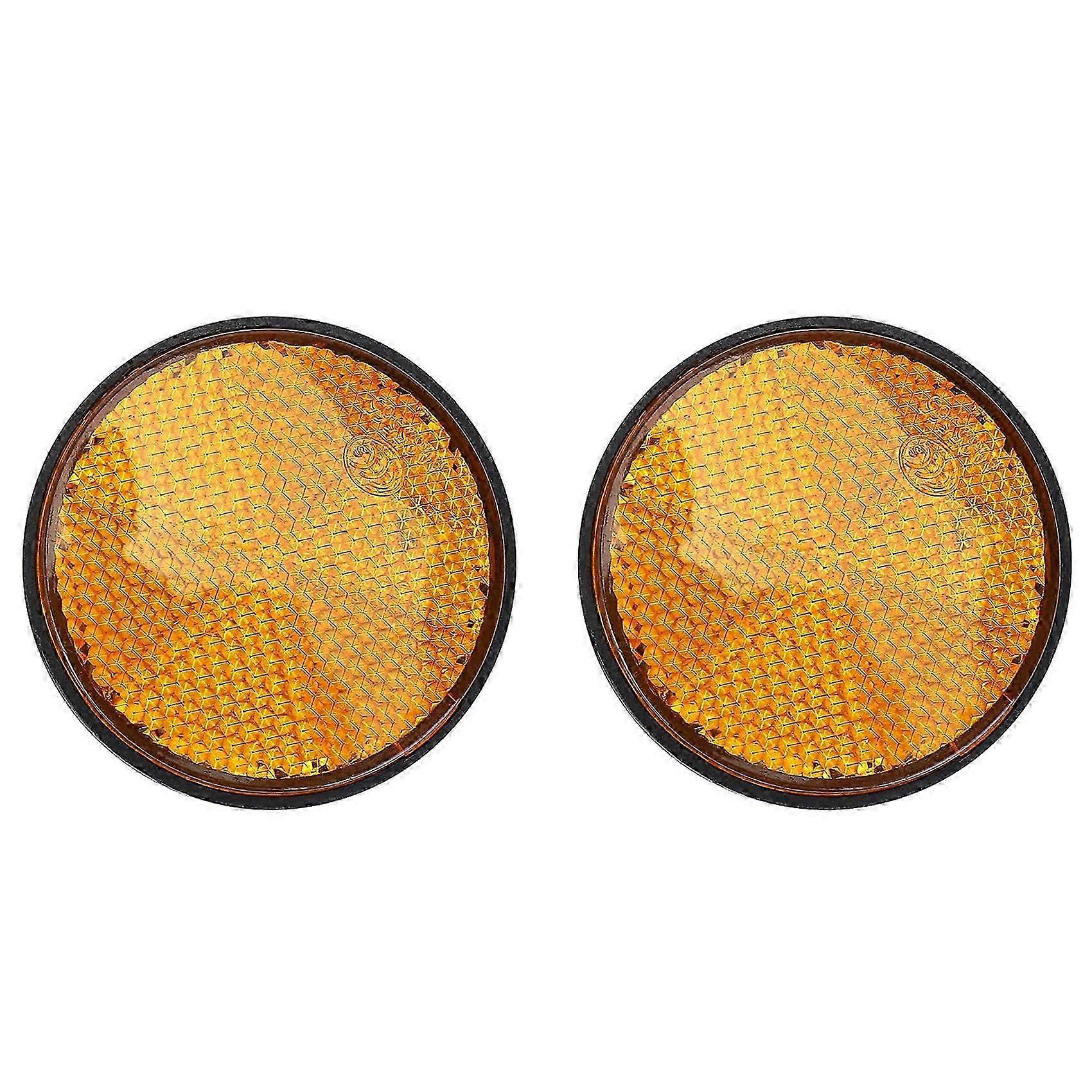 2kpl 2" pyöreä oranssi heijastin universaali moottoripyörän mönkijän maastopyörälle