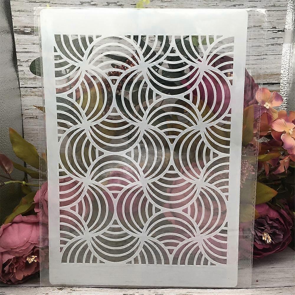 A4 29cm Mandala Γεωμετρία Υφή DIY Στρωματοποίηση Στένσιλ Ζωγραφική τοίχου Λεύκωμα Χρωματισμός Ανάγλυφο άλμπουμ Διακοσμητικό πρότυπο