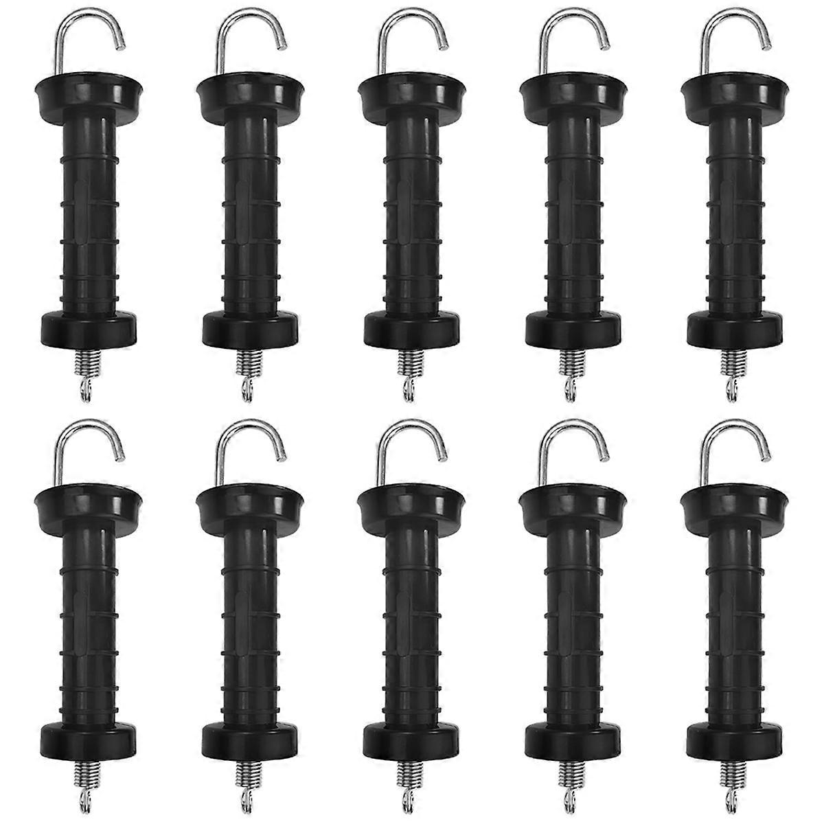 Lot de 10 poignées de portail pour clôture électrique, ressort isolé, accessoires de remplacement pour clôtures, pour portails de pâturage