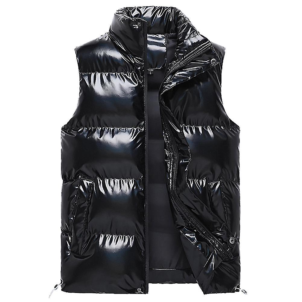Yangfan Mens Stand Guler căptușit Shiny Vest