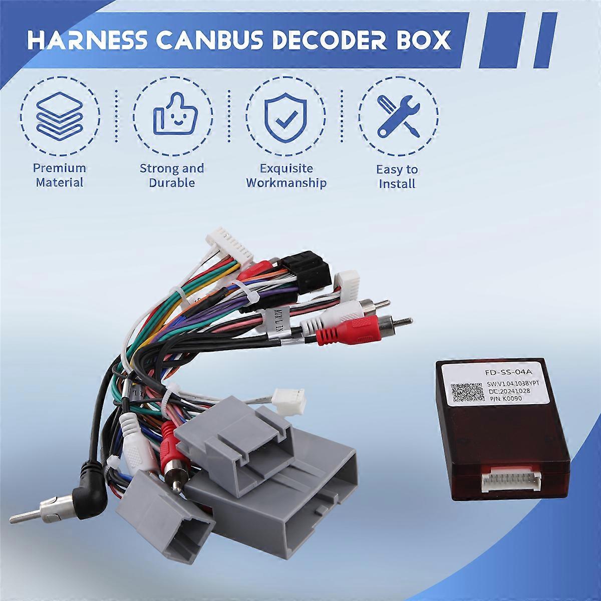 16pin Wiring Harness Adapter Canbus Decoder Android Radio Power Cable