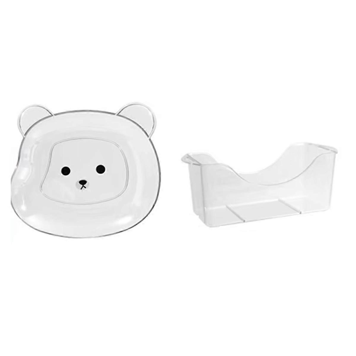 8pcs Bear Snack Plates Set,Anti-Drop Small Plates for Household Use,B