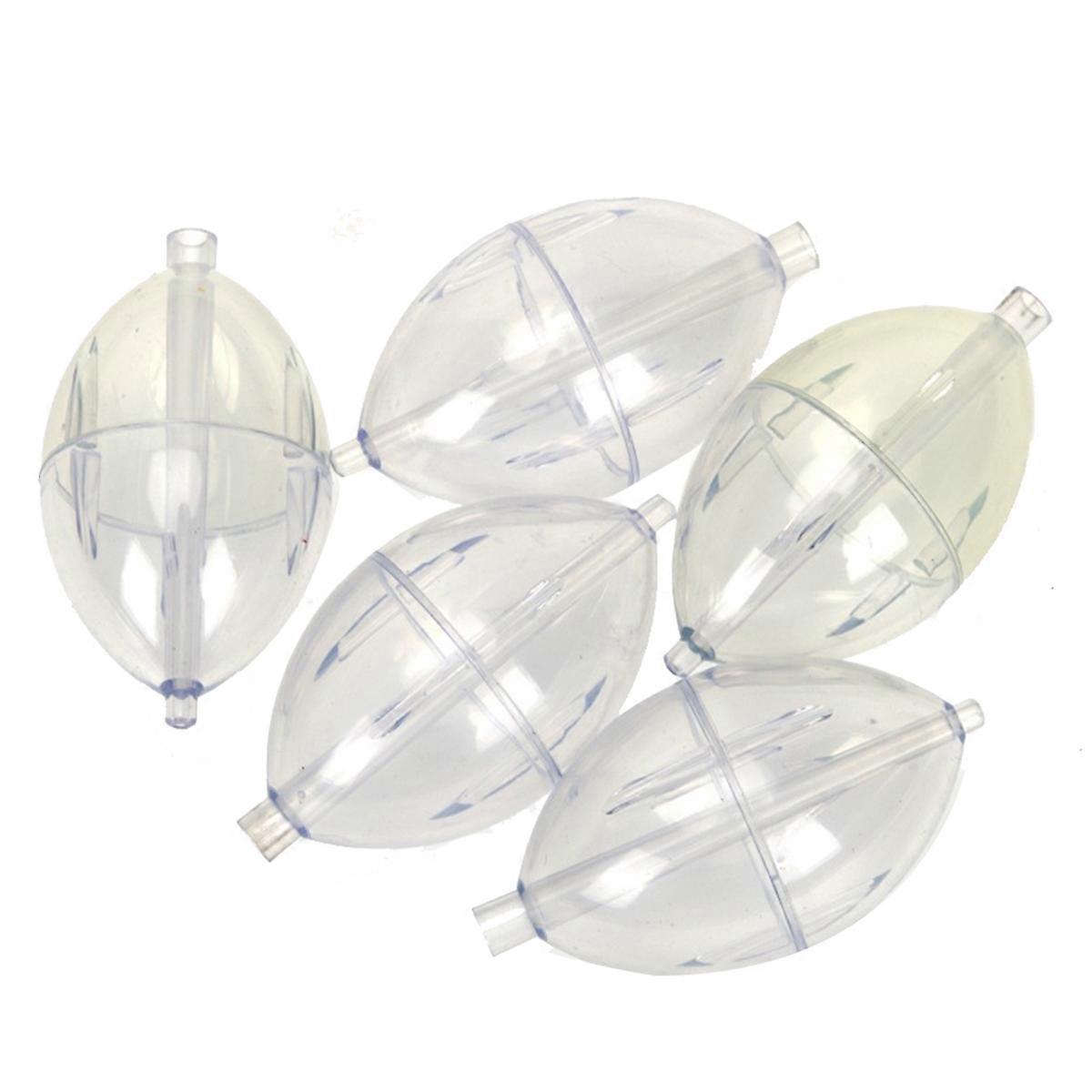 5 stk Fiske Clear Float Buoy Slip Strike Indicator Oval Float Spin Surface Bubble Float Fiske ut