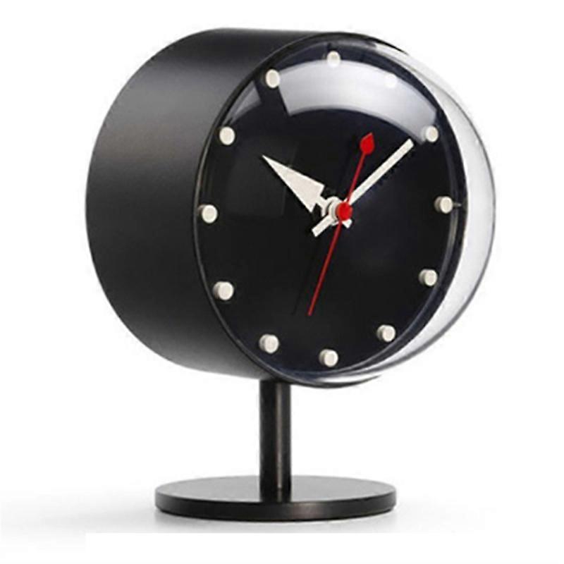 Table Clocks Quartz Silent Desktop Clock Home Decor(Black)