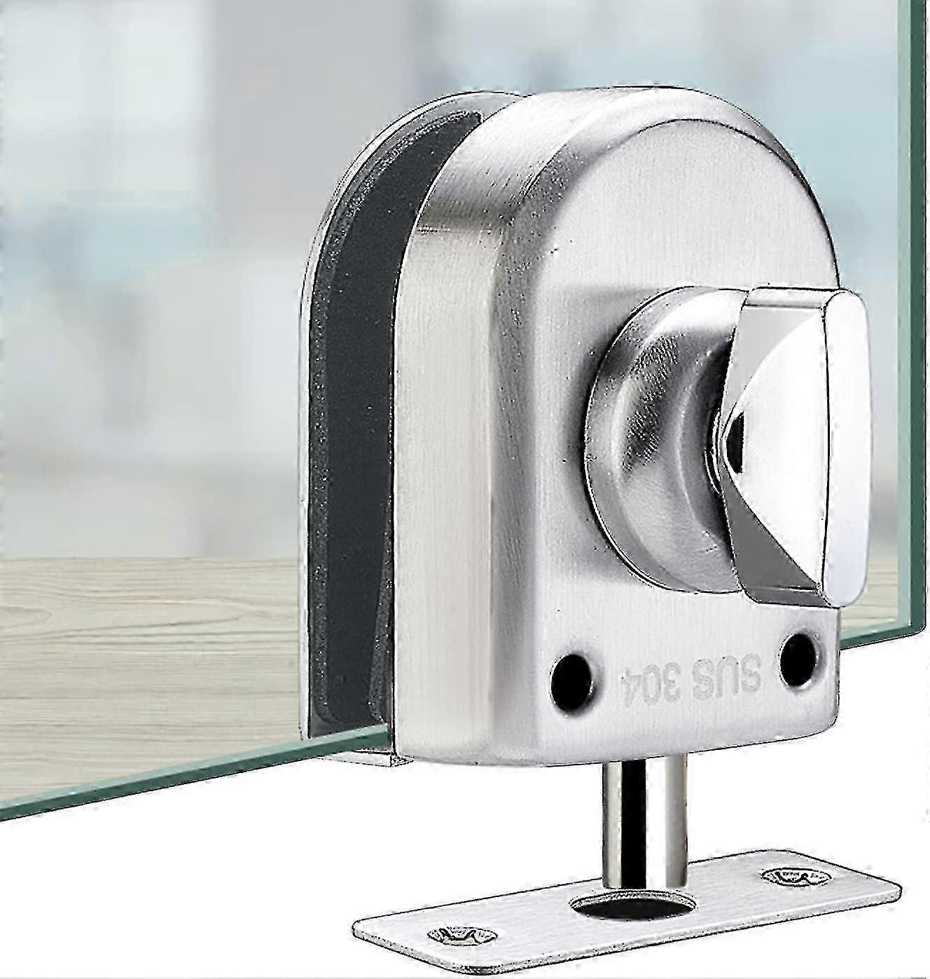 Stainless Steel Glass Door Latch Bolt with Floor Lock for Bathroom Toilet and Shop Doors - Model P20250110437