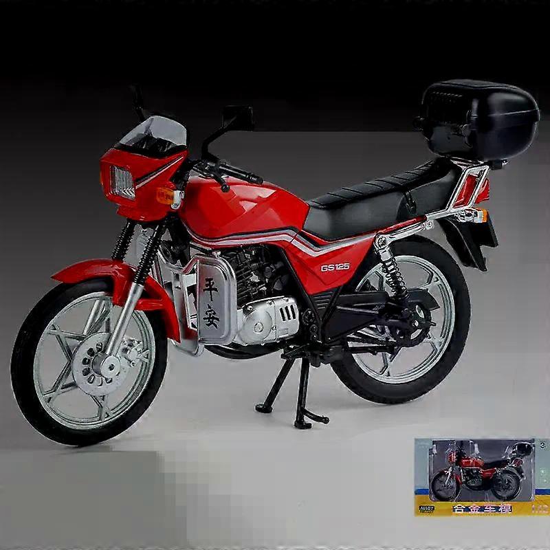 SUZU-KI GS125 King Classic Motorcycle Alloy Diecast Model Sound And Light Simulation Hobby Collections Retro Sentiment Serie