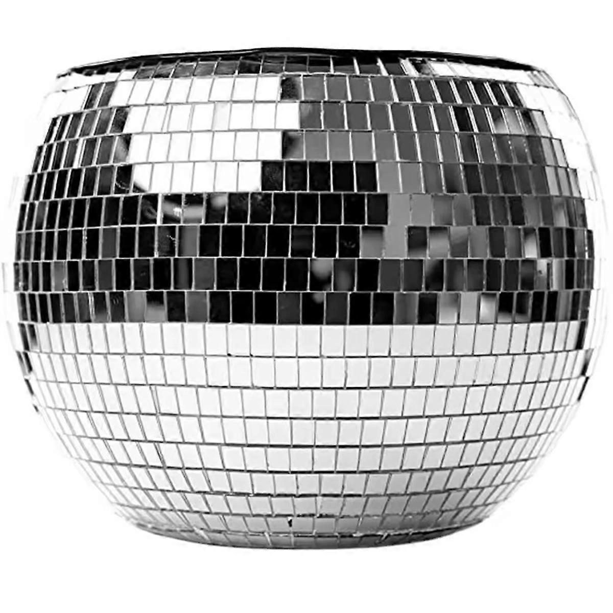 10-Inch Disco Ball Ice Bucket Silver Sparkly Mirror Ball Icebucket