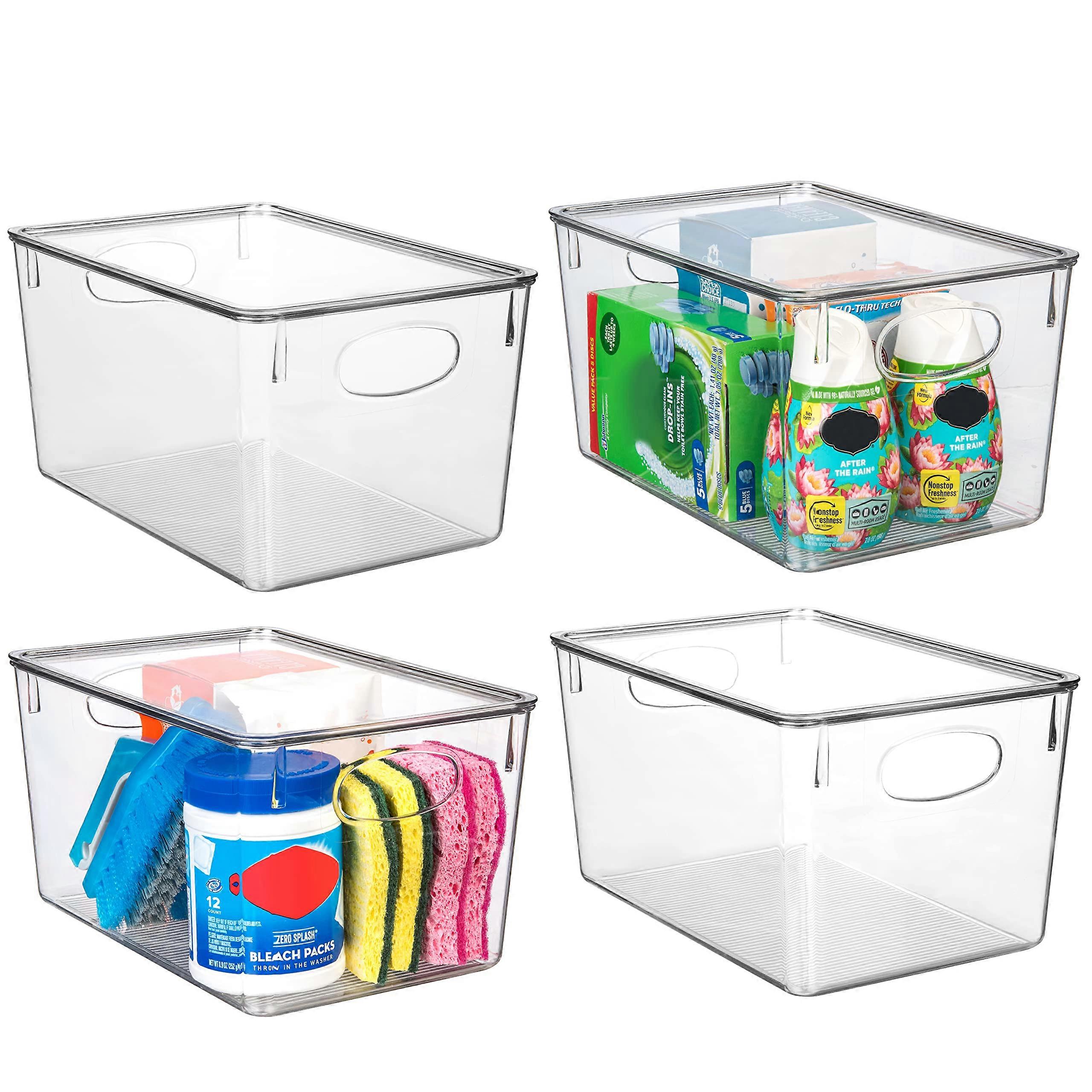 4 Pack Plastic Storage B Pantry For Organization And Storage Plastic Pantry Bins For Pantry Organization Containers