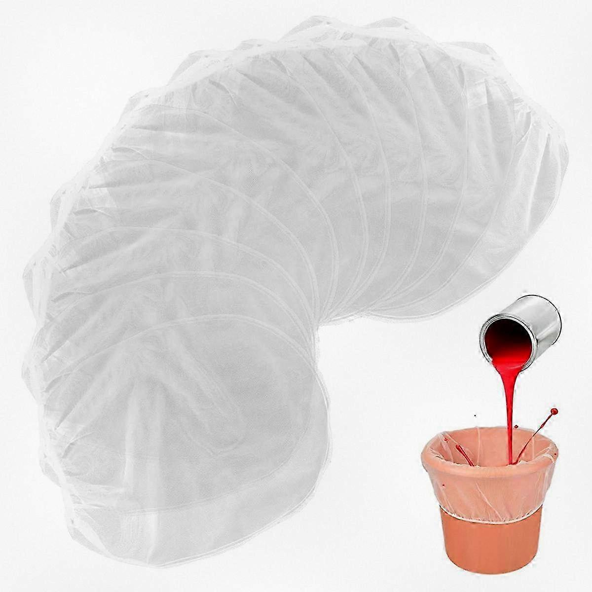 30pcs Fine Mesh Filter Bags 1 Gallon White with Elastic Drawstring for Liquid Filtration and Gardening