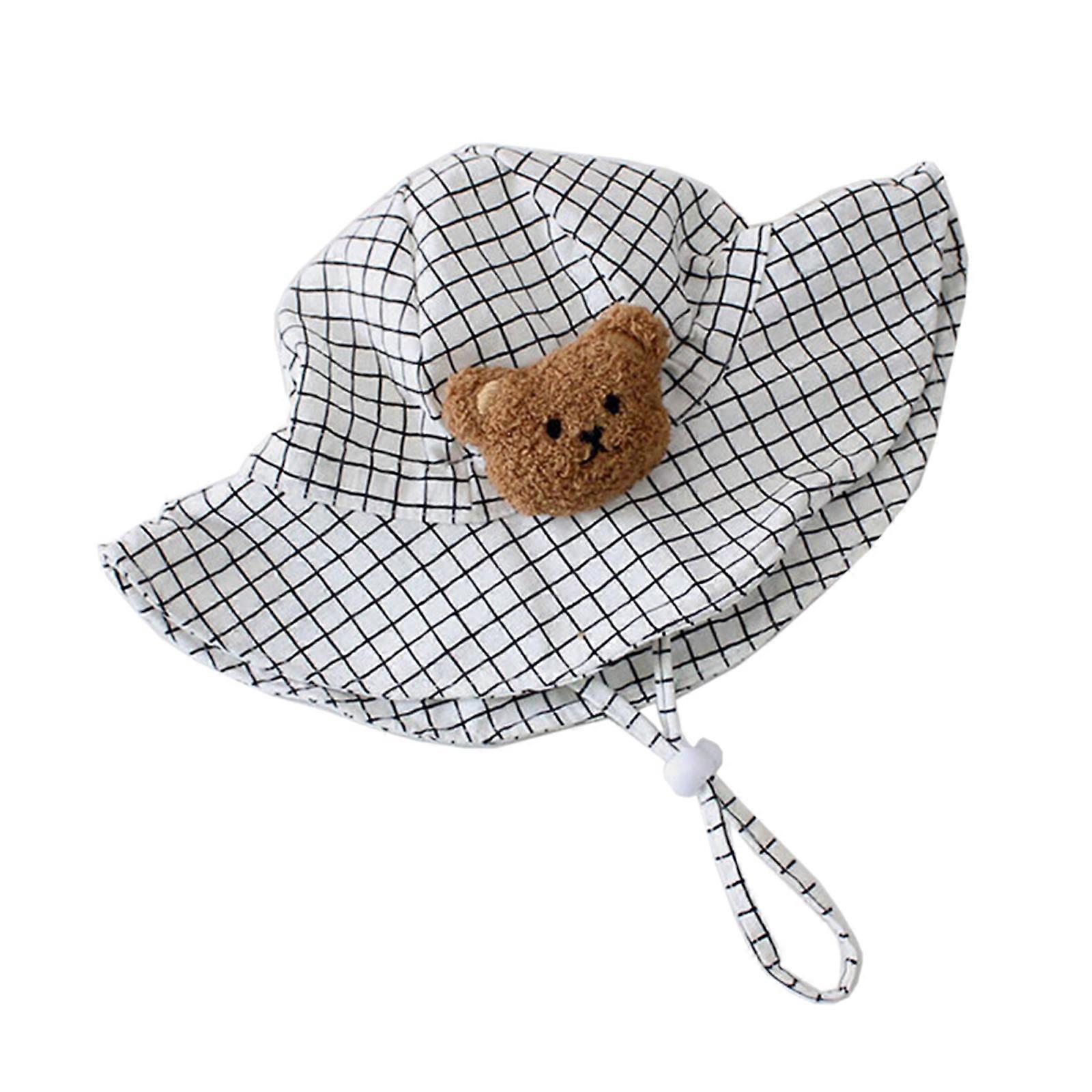 أزياء طفل الأولاد بنات الكرتون الدب قابل للتعديل قبعات أطفال منقوشة نمط قبعة الصيف الأبيض