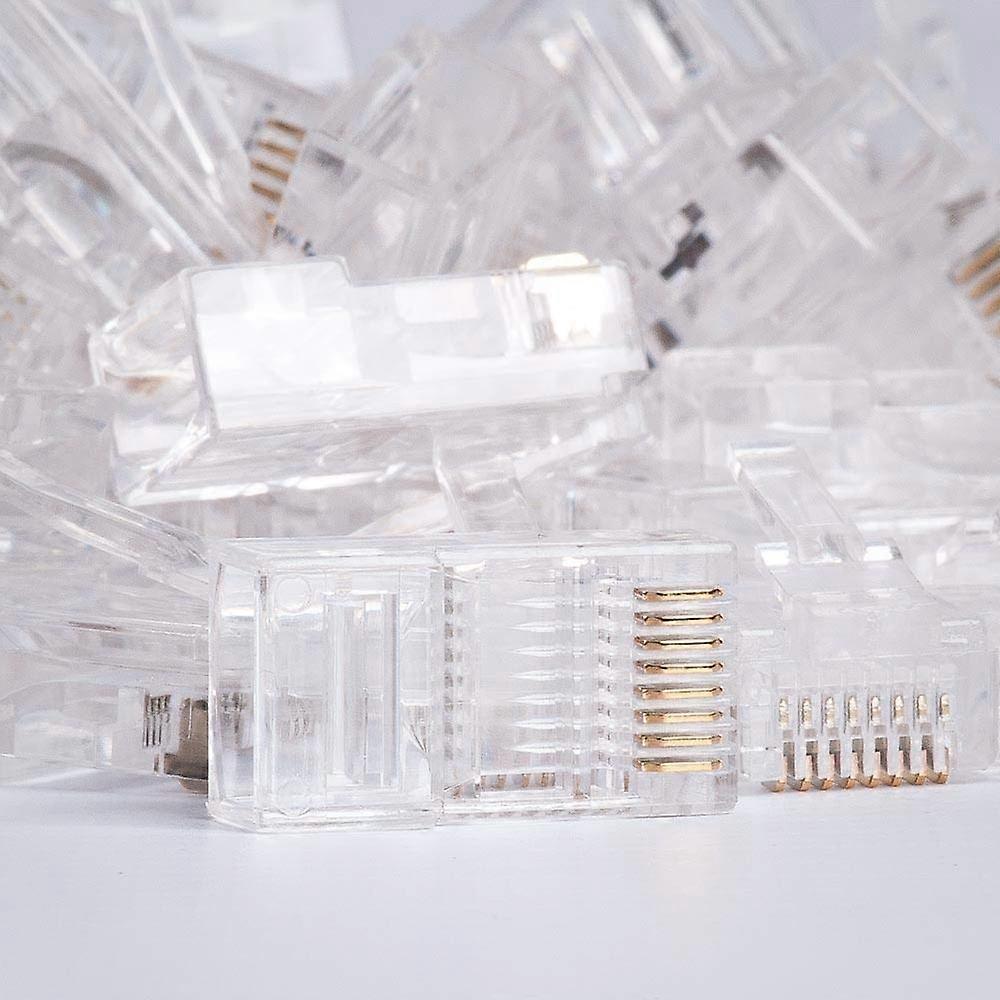 Vertical Cable Cat5E RJ45 Connector for Solid/Stranded Cable - 3 Prong 50 Micron 100pk