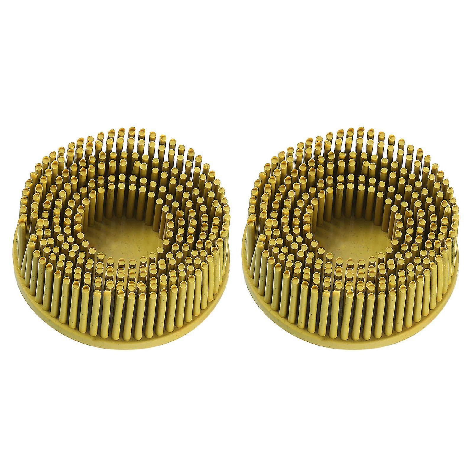 2pcs Bristle Disc 2' 80 Grit R-Type Abrasive Brush Coarse Bristle Disc Deburring