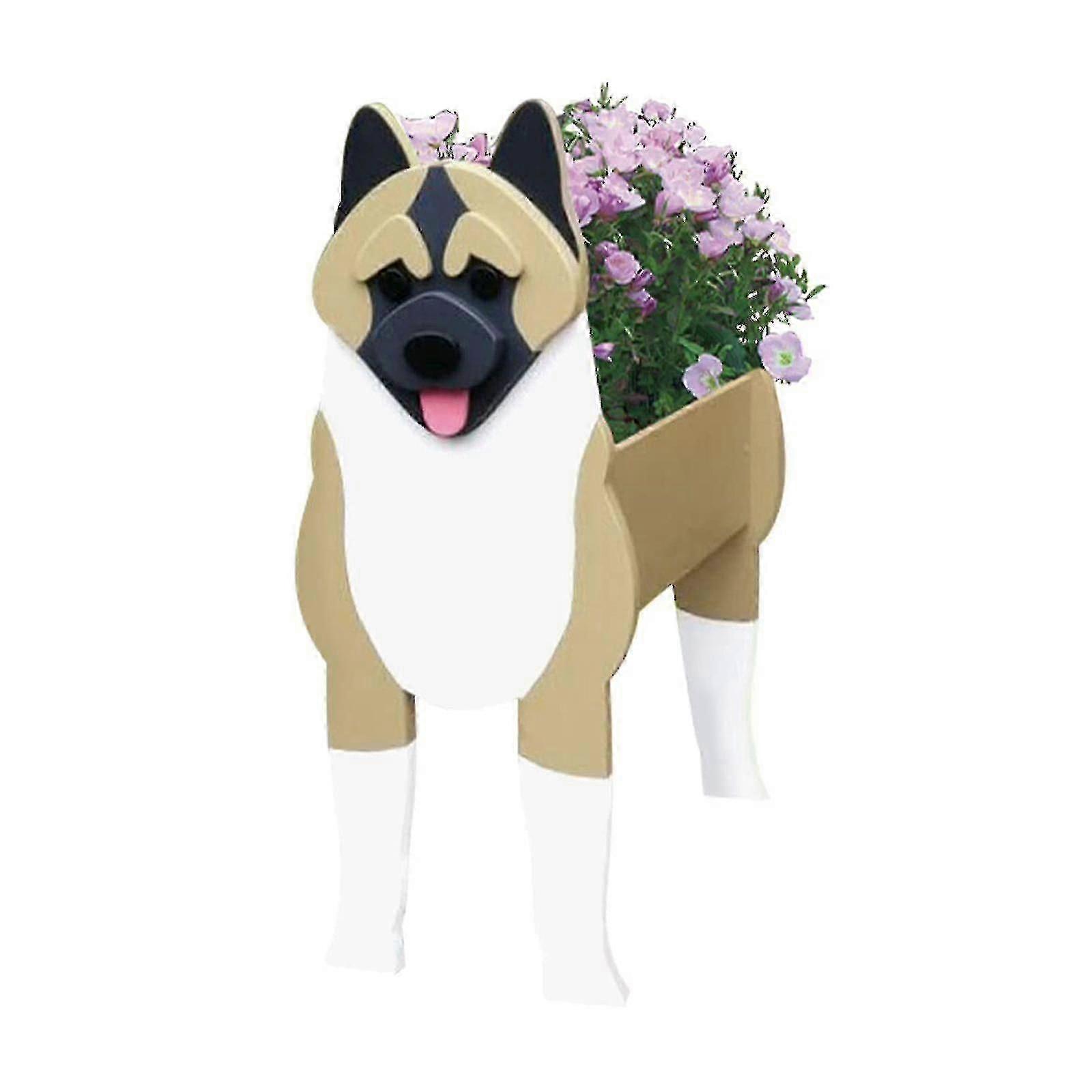 プランター動物型犬型プランター PVC ガーデンデコレーションドッグフラワーポット