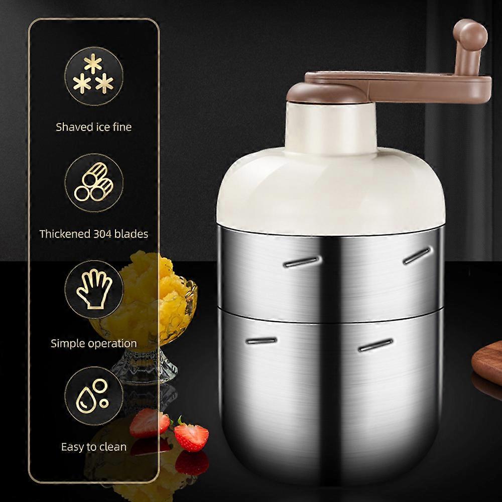 Hand Crank Operated Crusher Portable Manual Machine with Free Making Mold for Snow Cone / Slush / Shaved Ice