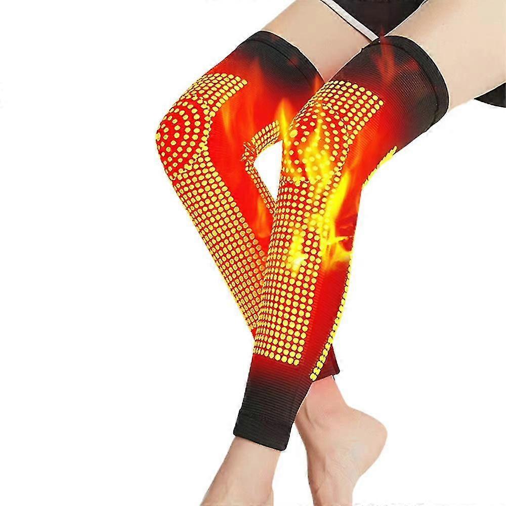 1 paio di manicotte protettive per ginocchiere autoriscaldanti per ginocchiere protettive per l'articolazione Nero