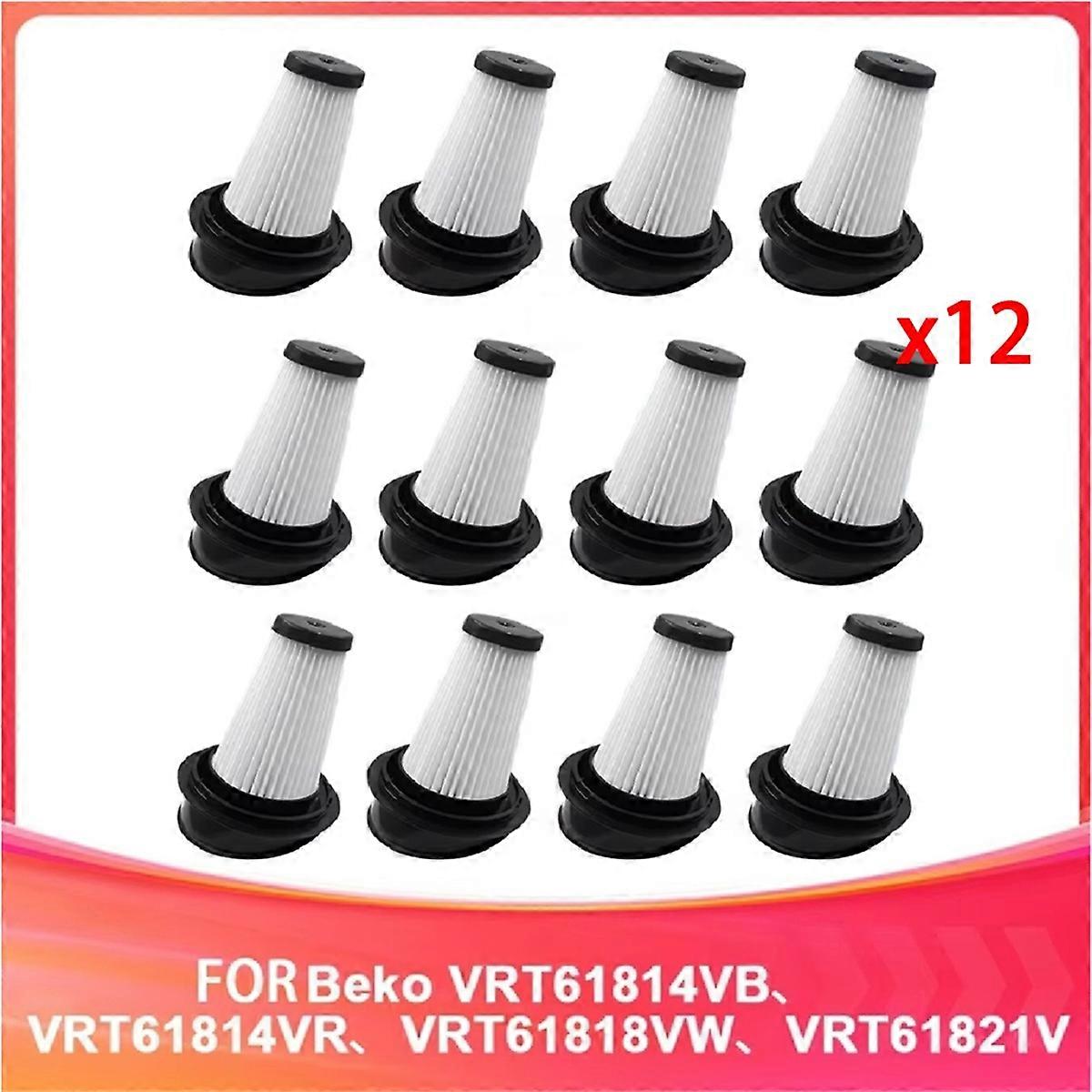 12Pcs Filter Compatible for Beko VRT61814VB, VRT61814VR / Grundig