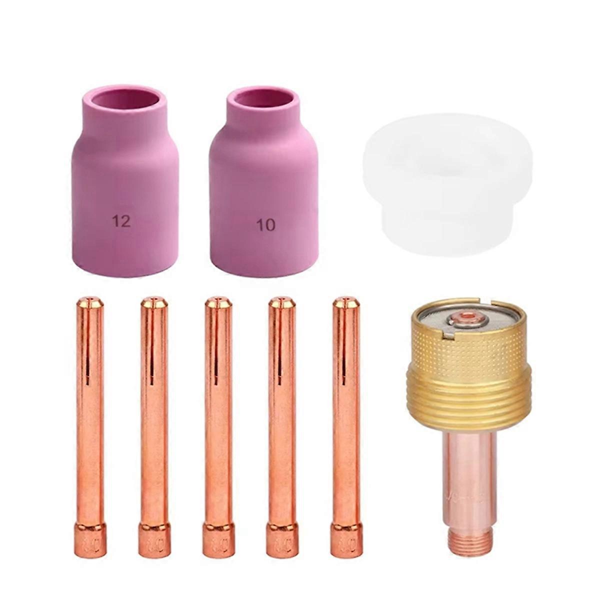 9PCS TIG Welding Torch Large Long Gas Lens for WP17 WP18 WP26 TIG
