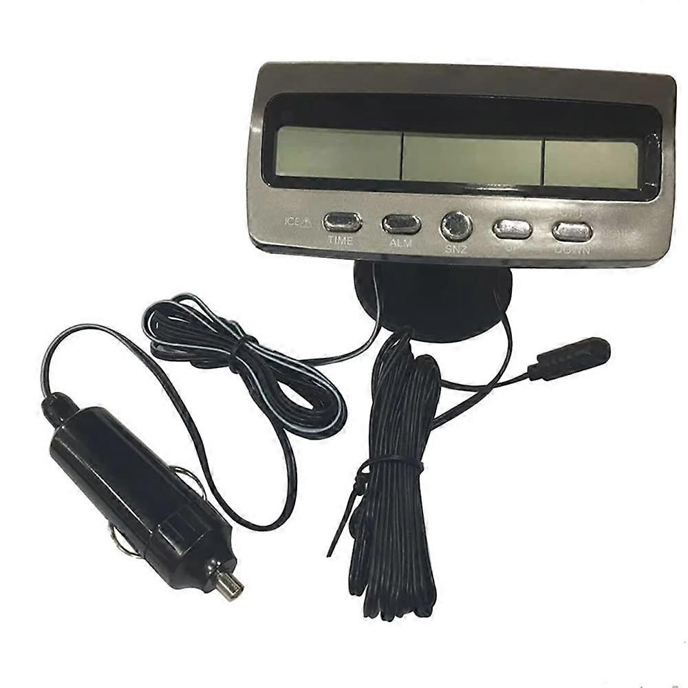 Car Digital Thermometer Voltmeter Clock Monitor LCD 12V Vehicle Temperature Monitor And Voltage Gauge Multifunctional