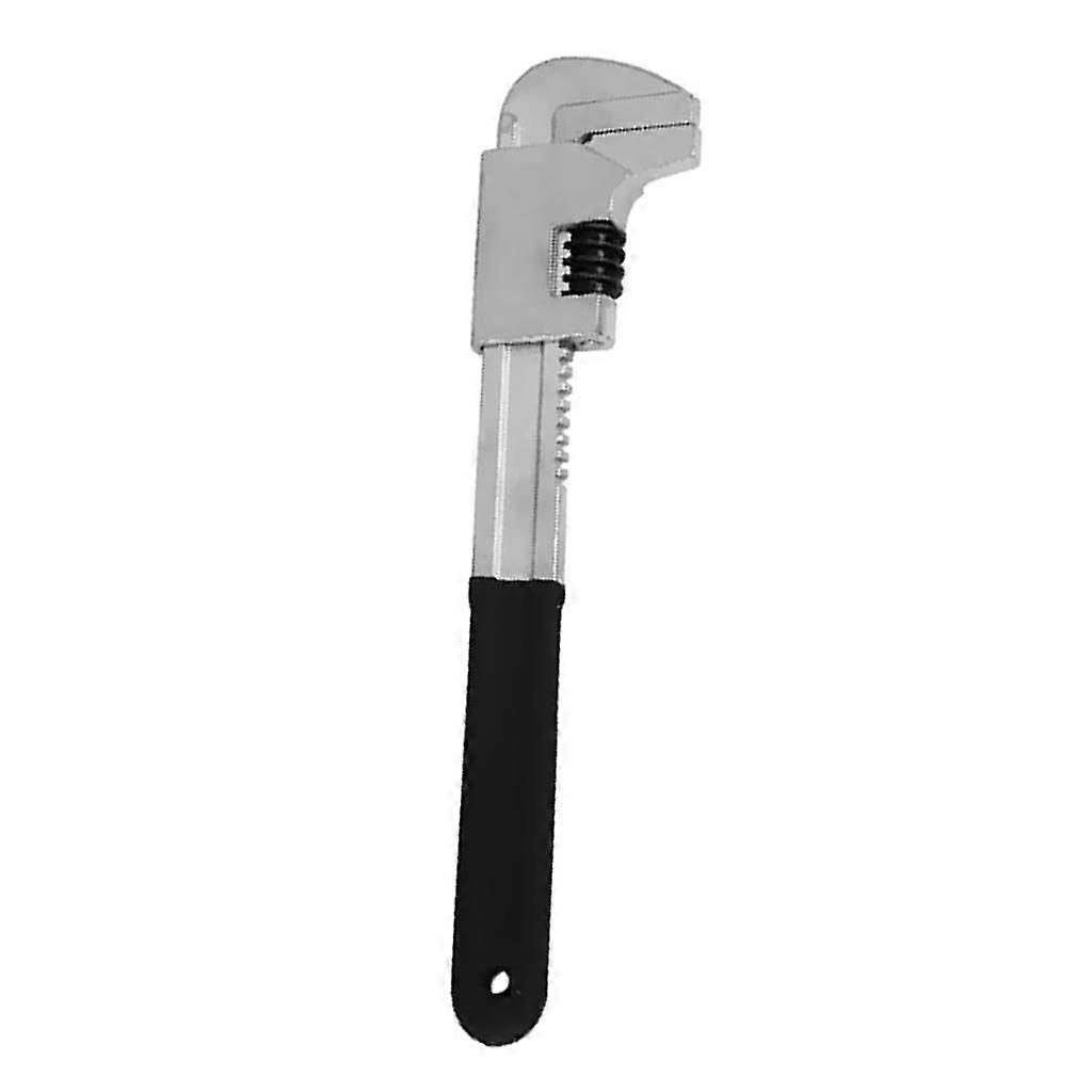 Monkey Wrench Forged Steel 11-Inch Adjustable F-Shaped Spanner Tool, Silver and Black