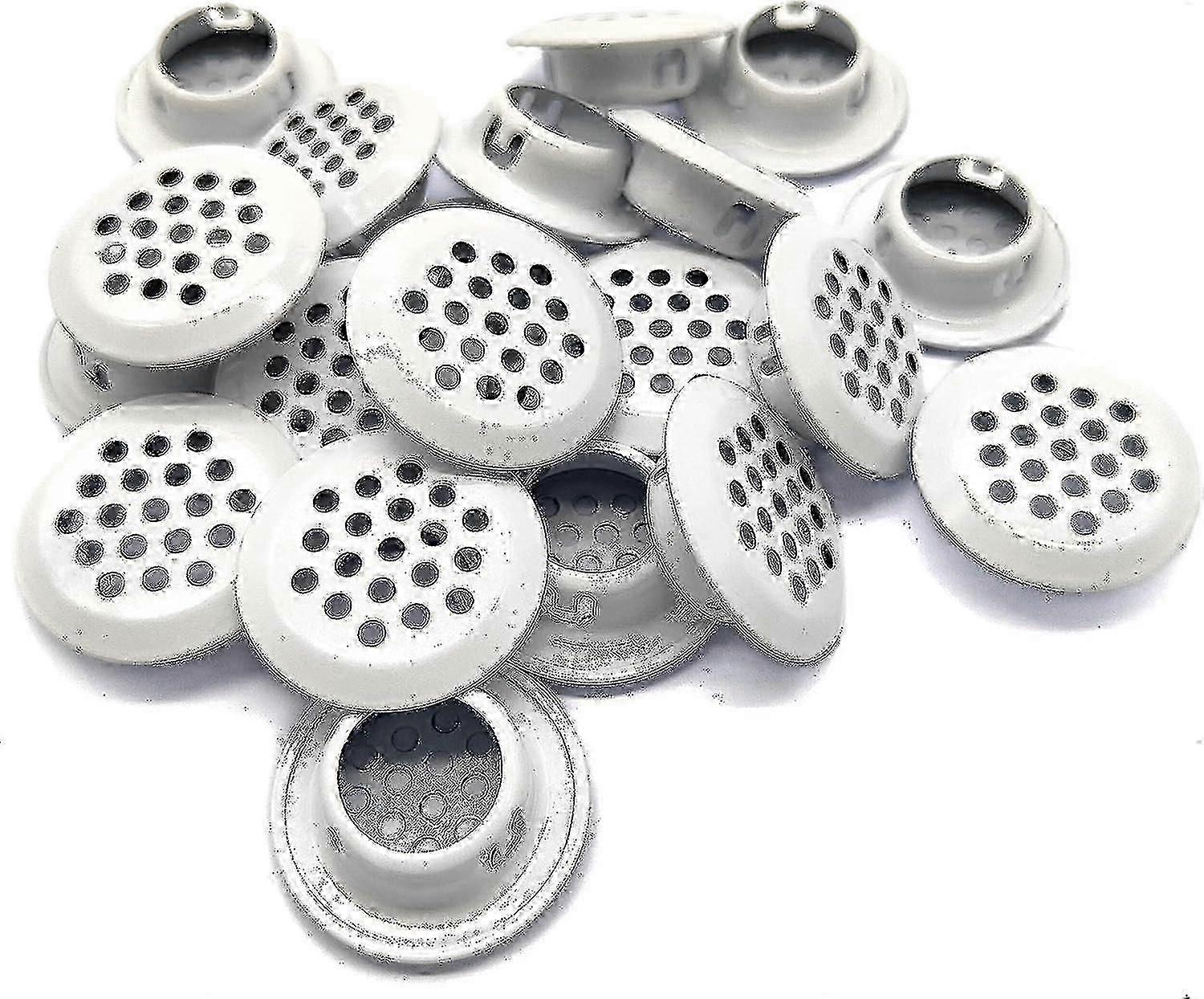 20 قطعة فتحات تهوية 19 مم دائرية باطن تهوية الفولاذ المقاوم للصدأ جولة تنفيس شبكة هول كوة للمطبخ خزانة الحمام خزانة ملابس (أبيض)