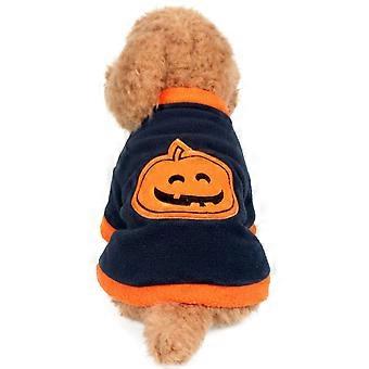 Spring and autumn pet puppy warm sweater Halloween pumpkin